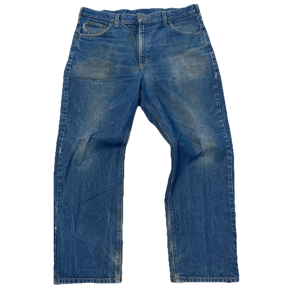 Carhartt Traditional Jeans Mens 40x30 Blue Denim B280 PRW Workwear Utility Faded